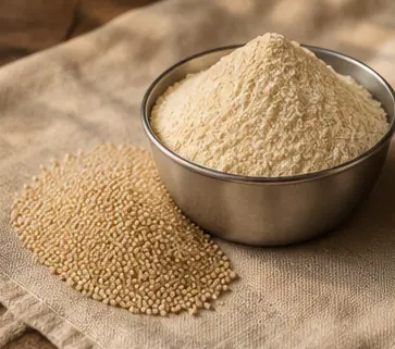 Rajgira (amaranth) flour with its grain